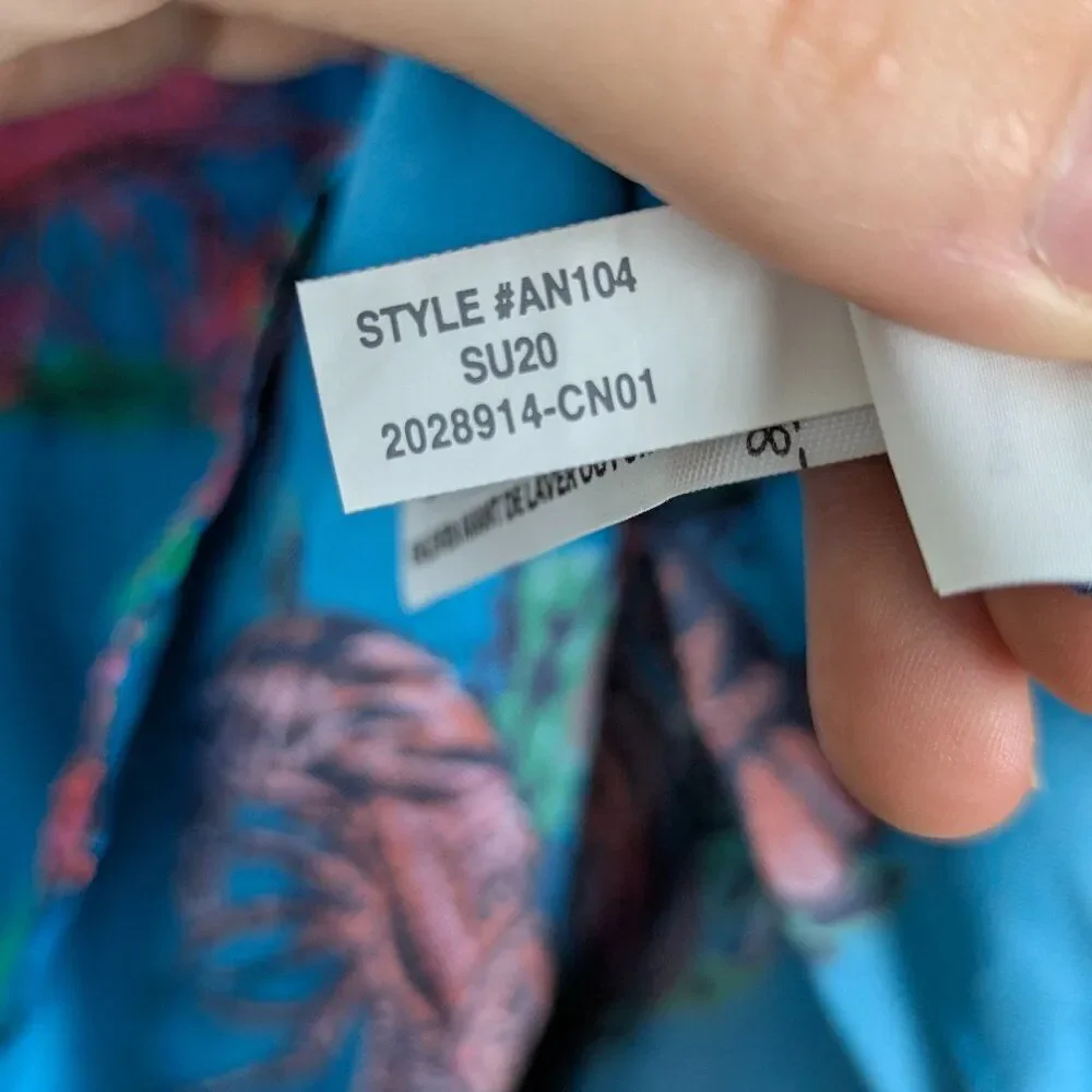 J.Crew | Blue Lobster Print Silk Button Down Shirt Size 2